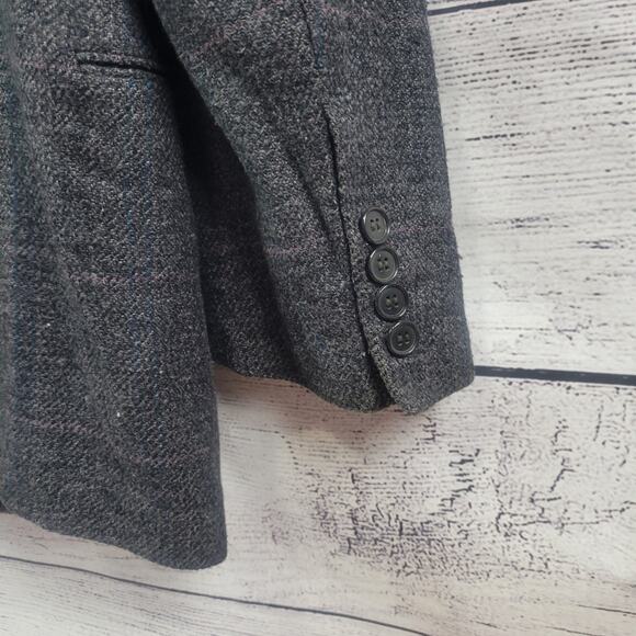 Cellini 100% Silk Plaid Suit Jacket - Picture 2 of 10